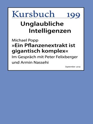 cover image of "Ein Pflanzenextrakt ist gigantisch komplex"